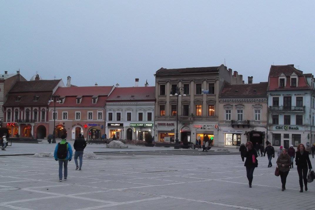 Bucharest Old Town colourful square — Two for the Row'd